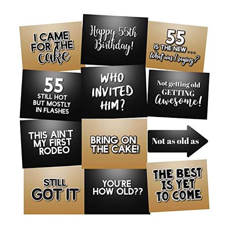 55th Birthday Photo Booth Props Accessories Kit Party Signs - Set of 12 55th Birthday Party Ideas, Birthday Photo Booth, Photo Booth Sign, Birthday Photo Booths, 55th Birthday, Birthday Photo Props, Booth Props, Masquerade Party, Retirement Parties