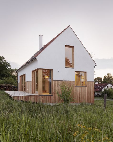 Second Floor Landing, Larch Cladding, Clay Roof Tiles, Clay Roofs, Terracotta Roof, Organic House, Timber Slats, Timber Panelling, Traditional Tile