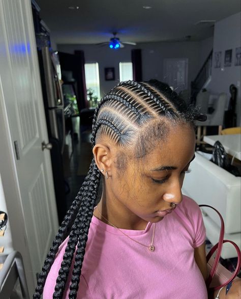 10 Stitch Braids Into Bun, Six Stitch Braids, 8 Stitch Braids, 6 Stitch Braids, Braids To The Back, Weave Hair Color, Quick Braids, Hair Plugs, Feed In Braids Hairstyles