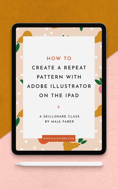 How to Create a Repeat Pattern With Adobe Illustrator on the iPad Illustrator For Ipad, Adobe Illustrator Ipad Tutorial, Illustrator Ipad, Illustrator On Ipad, Illustrator Ipad Tutorials, Adobe Illustrator Ipad, Vector Illustration Tutorial, Ipad Essentials, Adobe Illustrator Design