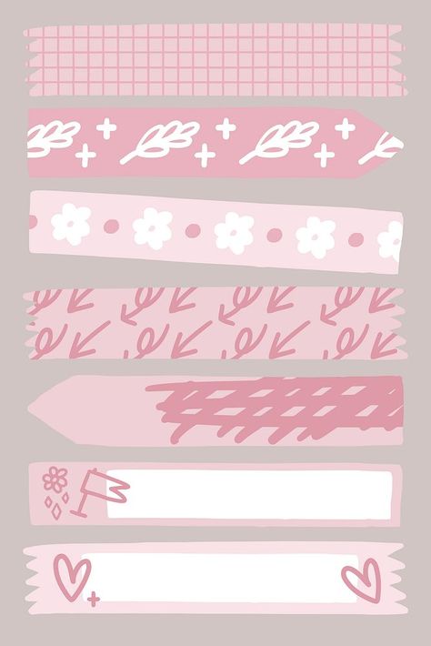 Doodle floral tape design vectors | premium image by rawpixel.com / katie Blank Reminder Paper Notes, Happy Monday Quotes, Doodle Floral, Penanda Buku, Paper Notes, Tape Design, Note Doodles, Notes Planner, Scrapbook Stickers Printable