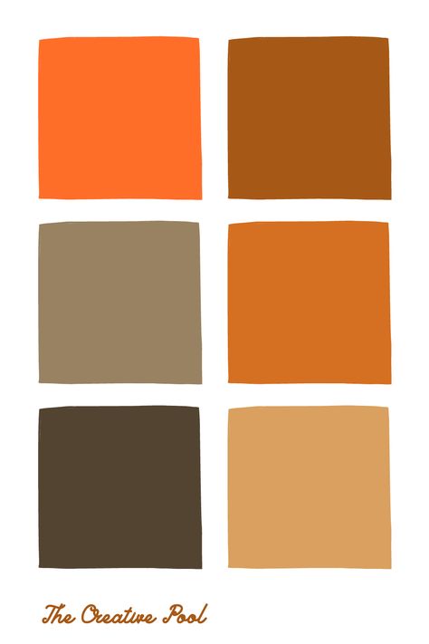 Aesthetic Fall Colors Solid, Orang Color Palet, Bloxburg Fall Color Pallete, Google Calendar Color Scheme Fall, Pumpkin Spice Color Palette, Halloween Color Pallet, Orange Fall Color Palette, Fall Color Backgrounds, Vintage Halloween Color Palette