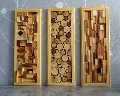 Combine small pieces of wood in different shapes and colors to create a collage or mosaic on the wall.
Wooden Shelves with Rope

Hang wooden shelves with ropes or leather straps. This adds a bit of farmhouse or coastal style to the bedroom.
Suggested Hashtags
#WoodDecor
#WoodCraft
#BedroomDecor
#WoodWallArt
#HomeDecor
#WoodCraftIdeas Wall Wooden Shelves, Craft Ideas For Decoration, Wall Decoration Ideas Bedroom, Wood Art Frames, Wood Craft Ideas, Wood Wall Decoration, Hang Photos, Wall Decoration Ideas, Wood Block Crafts