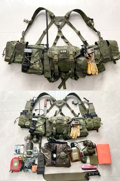 Chest Rig Loadout, Multicam Tropic, Battle Belt, Bushcraft Kit, Army Gears, Military Gear Tactical, Tac Gear, Tactical Gear Loadout, Combat Gear