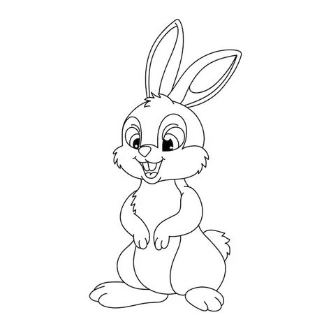 Rabbit Outline Drawing, Rabbit Outline, Outline Pictures, Rabbit Pictures, Outline Drawings, Coloring Pages, How To Draw Hands, Quick Saves, Colouring Pages