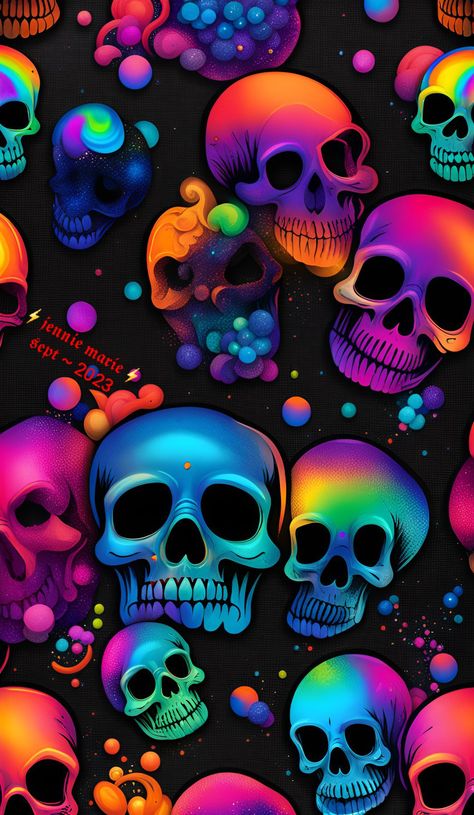 Pink Skull Wallpaper, Rainbow Skull, Rainbow Skull Wallpaper, Neon Green Skull Wallpaper, Neon Skull Wallpaper, Sugar Skull Wallpaper, Cute Wallpapers For Android, Colorful Skull Art, Skull Trippy