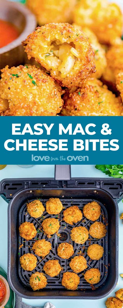 Macaroni Bites Easy, Easy Fried Cheese Bites, Homemade Mac And Cheese Balls, Mac N Cheese Bites Baked, Max N Cheese Bites, Max And Cheese Balls, Breaded Mac And Cheese Bites, Easy Cheese Bites, Macaroni Bites Baked