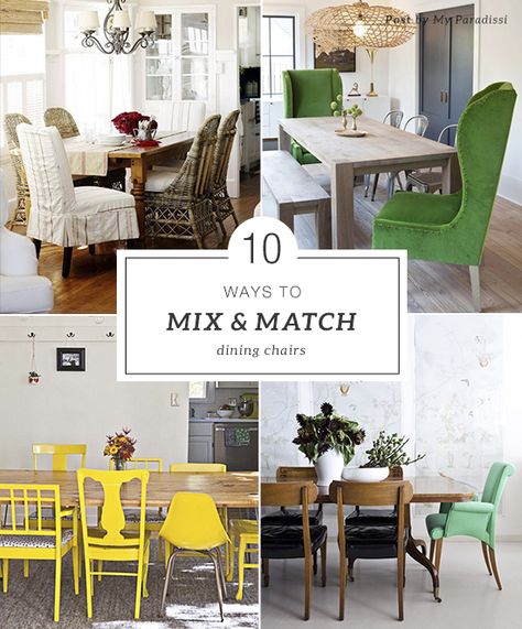 How to mix and match dining room chairs | My Paradissi Mix And Match Dining Chairs, Mix Match Dining Chairs, Mix And Match Chairs, Mix Match Chairs, Mixed Dining Chairs, Mix And Match Dining Room, Dining Furniture Makeover, Rustic Dining Furniture, Mismatched Chairs