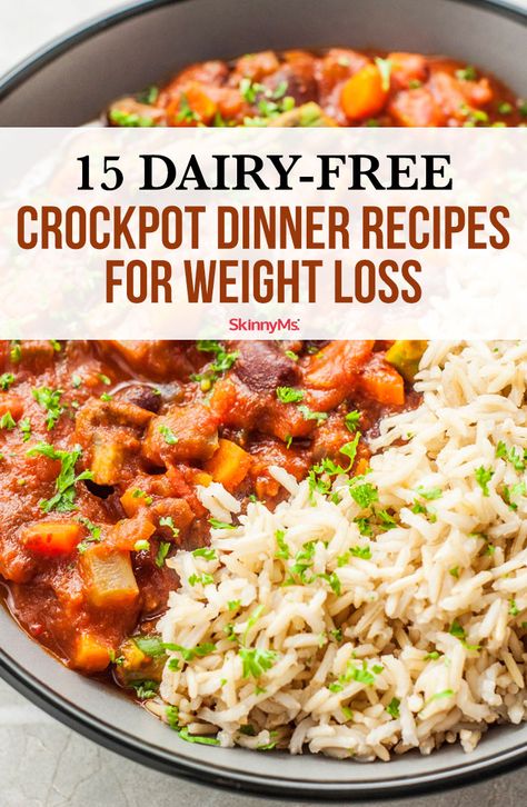 Trying to avoid dairy, but still want to serve up something delicious? Check out these amazing 15 dairy-free crockpot dinner recipes for weight loss! Recipes For Dinner For Two, Weight Watchers Meal Plans, Weight Watchers Snacks, Weight Watchers Recipes, Weight Watcher Dinners, Dinner Healthy, Recipes For Dinner, Weight Watchers Diet, Dinner Recipes Crockpot