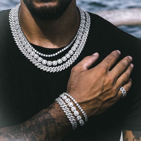 6 ICE - Hip Hop Jewelry | Chains, Pendants, Rings, Bracelets & More Best Chains For Men, Iced Jewelry Men, Men Diamond Jewelry, Iced Out Chains Men, Diamond Jewelry For Men, Men In Jewelry, Hip Hop Jewelry Chains, Diamond Chains For Men, Hip Hop Jewelry Men