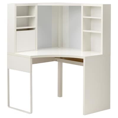 Ikea White Corner Desk, Ikea Corner Desk, Small Corner Table, White Corner Desk, Small Corner Desk, Ikea Micke Desk, Corner Desk With Hutch, Ikea Micke, Corner Workstation