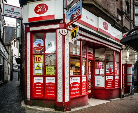 Post Office Interior, Bloxburg Town, Old Post Office, Corner Shop, Shop Front, Wolverhampton, Post Office, Red And White, Dolls