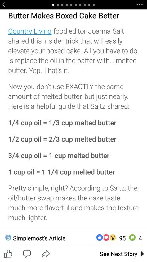 Cake Box Substitutes, How To Spice Up Box Cake, Cake Mix Substitute Ingredients, Cake Mix With Butter Instead Of Oil, Butter Instead Of Oil Box Cake, Using Butter Instead Of Oil Cake Mixes, How To Make A Moist Box Cake, How To Enhance Box Cake Mixes, Oil Substitute For Baking Cake Mixes