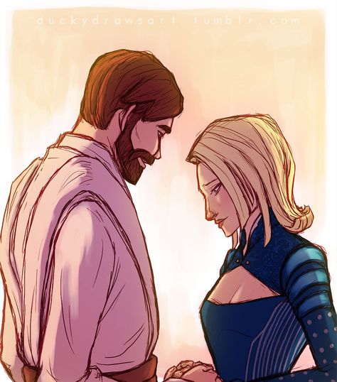 Obi Wan x Duchess Satine Dark Side Obi Wan, Kenobi Fanart, Obi Wan Kenobi Fanart, Jedi Fanart, Duchess Satine, Disneysea Tokyo, High Ground, Star Wars Love, Star Wars Drawings