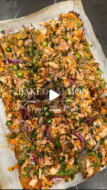 Crispy Rice Smoked Salmon, Baked Salmon Crispy Rice Cake, Crispy Rice Sushi Bake, Crispy Rice And Salmon, Salmon Rice Cakes, Sivans Kitchen Recipes, Rice For Salmon, Canned Salmon And Rice, Baked Sushi Rice Recipe