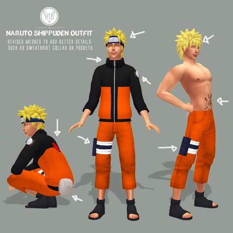 Uzumaki Naruto | Happy To Be Sims 4 Naruto Cc, Sims 4 Naruto, Naruto Happy, Uraraka Cosplay, Sims 4 Men Clothing, Naruto Shoes, Naruto Costumes, Sims 4 Sims, Naruto Clothing