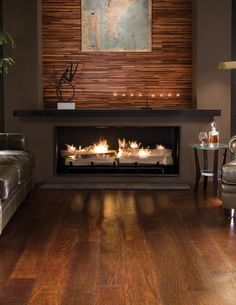 Christmas DIY: 17 Fireplace Decorat 17 Fireplace Decoration Ideas #christmasdiy #christmas #diy Horizontal Fireplace, Design Camino, Transitional Fireplace, Linear Fireplace, Fireplace Tv Wall, Corner Fireplace, Fire Places, Fireplace Remodel, 아파트 인테리어