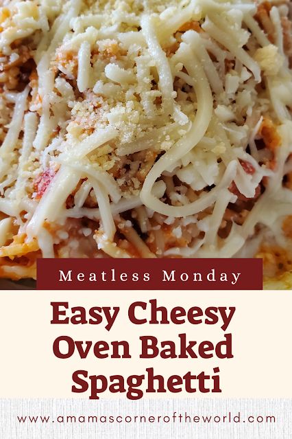 Looking for a comfort food recipe that is #vegetarian friendly? Try this easy cheesy, veggie packed oven baked spaghetti recipe. #MeatlessMonday #recipes #comfortfood #pasta Baked Spaghetti Vegetarian, Spaghetti Oven Bake, Meatless Baked Spaghetti, Oven Baked Spaghetti, Meatless Spaghetti, Easy Baked Spaghetti Recipe, Spaghetti Dishes, Cheesy Baked Spaghetti, Easy Baked Spaghetti