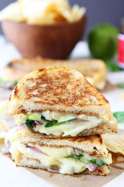 Brie, Fig, and Apple Grilled Cheese Apple Grilled Cheese, Apple Brie, Two Peas And Their Pod, Perfect Grilled Cheese, Grilled Cheese Recipe, Gourmet Grilled Cheese, Grilled Cheese Sandwiches, Simple Salad, Grilled Cheese Recipes