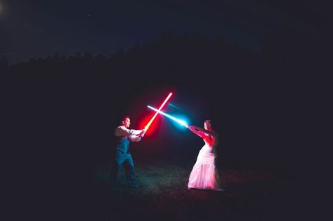 Star Wars Engagement Photos, Star Wars Engagement, Beautiful Backyard Wedding, Star Wars Couples, Star Wars Wedding Theme, Nerd Wedding, Dance Pics, Geeky Wedding, Backyard Wedding Ceremony