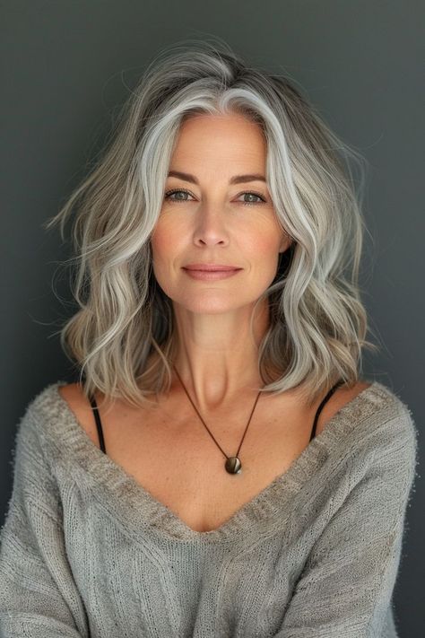 Discover 9 silver fox hairstyles for women over 50, celebrating the elegance and sophistication of natural gray hair. Medium Length Gray Hairstyles For Women Over 50, Goals 2024, Style Theory, Silver Haired Beauties, Dread Head, Curly Styles, Grey Hair Transformation, Gorgeous Gray Hair, Grey Hair Inspiration