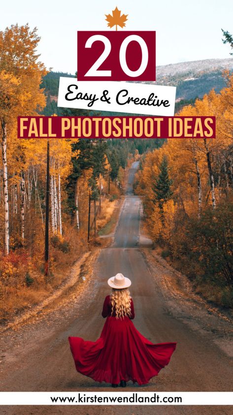 20 Creative Fall Photoshoot Ideas - Fall Photography Inspiration Fall Color Photoshoot Ideas, Picture Ideas Outside Photo Shoot, Fall Color Photo Shoot, Woman Autumn Photography, Poses For Pictures Instagram Autumn, Autumn Lifestyle Photography, Fall Photo Prop Ideas, Fall Props Photography, Fall Senior Picture Poses Women