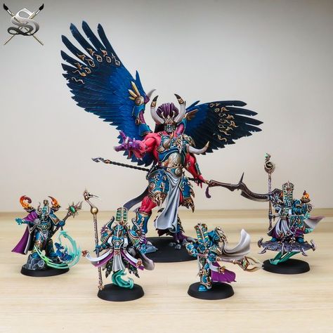 Warhammer 40k Thousand Sons Miniatures, Thousand Sons 40k, Chaos Legion, Thousand Sons, Painted Miniatures, 40k Miniatures, Warhammer 40k Miniatures, Warhammer 40000, Mini Paintings