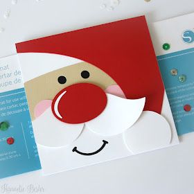 Santa Diy, Santa Christmas Cards, Santa Card, Simple Christmas Cards, Santa Cards, Christmas Card Art, Cute Santa, Christmas Card Crafts, Christmas Words