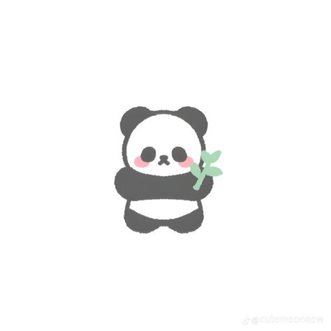 Panda App Icon, Airclay Ideas, Panda Pfp, Panda Doodle, Character Doodles, Chibi Panda, Paper Cats, Panda Icon, Tiny Panda