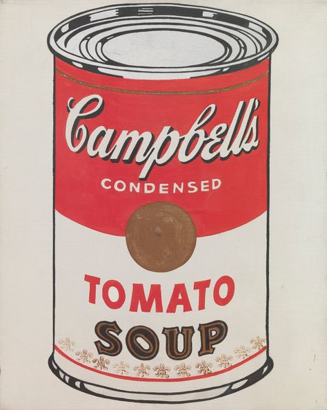 Artist:Andy Warhol (American, 1928–1987). Title:Campbell’s Soup Cans (detail).Date:(1962). Medium:Synthetic polymer paint on 32 canvases, each 20 × 16″ (50.8 × 40.6 cm).Classification:Screen Printing.  Culture:North-American.  Period:Pop Art. The Museum of Modern Art, New York. Partial gift of Irving Blum. funding provided by Nelson A. Rockefeller. Campbell Soup Art, What Is Pop Art, Campbell's Soup Cans, Pop Art Vintage, Pop Art Artists, Pop Art Movement, Jeff Koons, Campbell Soup, Jean Michel Basquiat