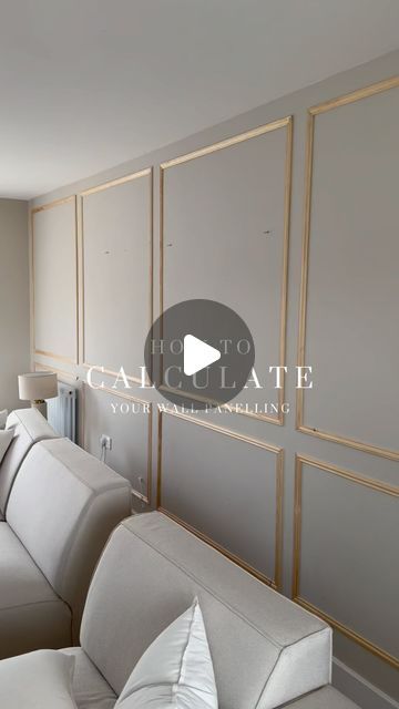 Rossi | Home & Interiors on Instagram: "How to calculate your wall panelling! 📐 Save for future DIY projects 🔨  I searched high and low on social media for a simple guide to show me how to calculate my wall panels and to my surprise there were hardly any!  So after a lot of blood sweat and tears I’m hoping this video will help any one starting there panelling journey!  All other info regarding how to panel can be found on my previous videos!  Happy Calculating 🤯 . . . #wallpanellingtutorial #panellingguide #wallpanelling #panelling #tutorial #diy #homedecor #homeaccount #livingroomtransformation #panellingcalculations #panellinginspo #newbuildhome" Wainscoting How To, Low Panelling Living Room, Picture Frame Moulding Accent Wall, Different Panelling Styles, Dining Room Panelling, Wall Paneling Ideas Hallway, Living Room Paneling Walls, Simple Wall Panelling, Wainscoting Ideas Living Room