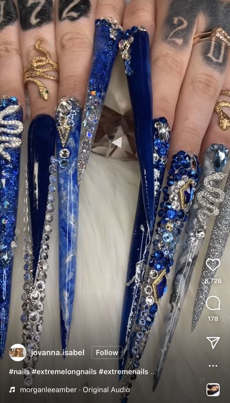 Longest Nails In The World, Longest Nails, Majestic Nails, Nail Glam, Tokyo Streets, Long Stiletto Nails, Stiletto Nail Art, Diy Acrylic Nails, Colored Acrylic Nails