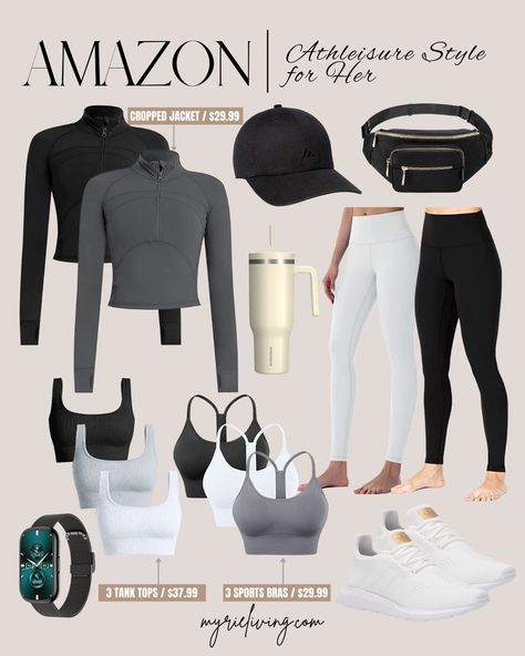 Elevate your workout wardrobe with Amazon's trendy athleisure collection. Shop now and upgrade your workout gear with Amazon's fashionable athleisure collection. #AmazonAthleisure #AthleisureStyle #WorkoutWear #FitnessFashion #AthleticApparel #TrendyLeggings #ComfortableSportsBras #FitnessMotivation #WorkoutInspiration #FitnessJunkie #HealthyLifestyle #GymLife #YogaPants #FitnessOutfit #GymFashion #AthleisureWear #ExerciseClothes #FitnessGear #FitnessAddict #FitnessGoals #FitnessCommunity Gym Capsule Wardrobe, Workout Capsule Wardrobe, Fall Workout Outfits, Stylish Gym Outfits, Clothes Capsule Wardrobe, Athletic Wear Womens, Capsule Wardrobe Women, Gymwear Outfits, Trendy Leggings