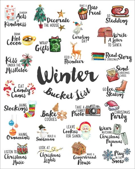 Chelsea's Messy Apron, Christmas Bucket List, Christmas Bucket, Winter Bucket List, Bucket Lists, Christmas Mood, Christmas Activities, Christmas Aesthetic, Christmas Stuff