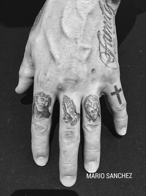 Christian Knuckle Tattoos, Bible Finger Tattoos, Aztec Finger Tattoo, Jesus Finger Tattoo, God Finger Tattoo, Cool Finger Tattoos For Men, Christian Finger Tattoos, Men’s Finger Tattoos, Christian Hand Tattoo