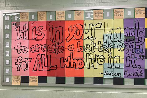 Black Lives Matter Bulletin Board, Restorative Justice Bulletin Board, Instructional Specialist, Art Bulletin Board, 8th Grade History, Middle School Classroom Decor, Art Bulletin Boards, Black Lives Matter Art, Speech Pathologist