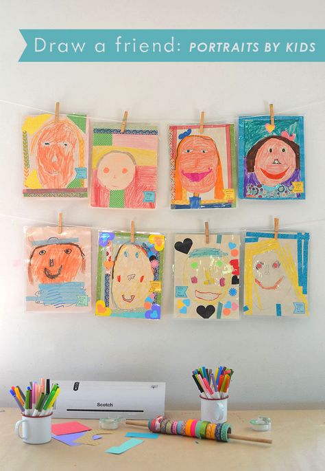 Children draw portraits of each other, inspired by the book The Name Jar, and then use the @scotchbrand Thermal Laminator to make their portraits everlasting. Friend Portraits, The Name Jar, Friendship Crafts, Friendship Theme, Friendship Art, Dreamy Nursery, Art Activities For Kids, Diy Photo, Childrens Art