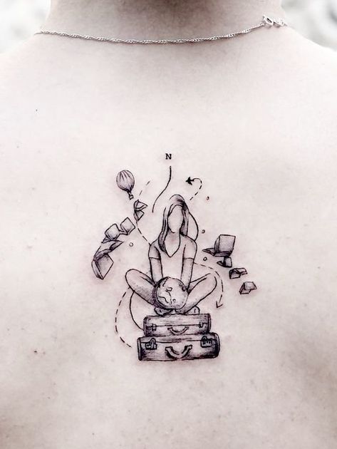 who London Travel Tattoo, Book And Travel Tattoo, Wine And Travel Tattoo, Books And Travel Tattoo, Wanderlust Tattoos For Women, Tattoos For Adventure, Adventure Travel Tattoos, Worldly Tattoos, Travel Nurse Tattoo