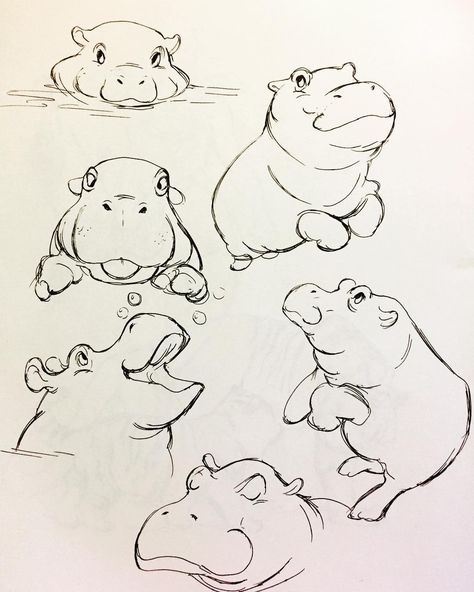 baby hippos #art #animals #nohippoemojismh #sketch Hippo Tattoo, Hippo Drawing, Animal Drawings Sketches, Desenho Tattoo, Art Animals, Arte Inspo, Animal Sketches, Hippopotamus, Cute Animal Drawings