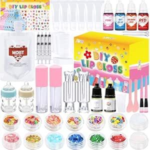 JCOOS Lip Gloss Making Kit, 73PCS Diy Lip Gloss Kit Fun Kids Lip Gloss Make Your Own Lip Gloss Kit Beginner Lip Gloss Set for Teens Gifts for Girls Lipgloss Sets for Girls Women Moisturizing Lip Gloss Make Your Own Lip Gloss, Lip Gloss Making, Red Lip Gloss, Moisturizing Lip Gloss, Diy Lip Gloss, Diy Lips, Lip Gloss Set, Diy Cross, Girl Christmas