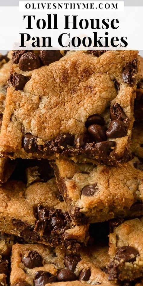 Original Nestlé® Toll House® Chocolate Chip Pan Cookie Bars, Nestle Toll House Bars, Chocolate Chip Pan Cookies Toll House, Choc Chip Pan Cookies, Toll House Squares, Tollhouse Pan Cookies, Stella Parks Chocolate Chip Cookies, One Pan Chocolate Chip Cookie, Chocolate Chip Bars Recipes Toll House