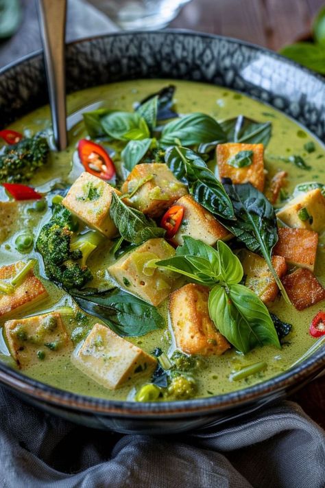 Thai Green Curry with Tofu is a delicious and nutritious choice for any mealtime! 🍛🌿 Made with tender tofu and aromatic green curry, this dish is a delightful blend of spicy flavors and creamy texture. Quick to prepare and bursting with exotic goodness, Thai Green Curry with Tofu is perfect for a refreshing lunch or satisfying dinner. Indulge in this vibrant twist on a classic favorite today! 😋🥢 #ThaiGreenCurry #TofuDelight #HealthyEating #ExoticFlavors Tofu Green Curry, Curry With Tofu, Curry Tofu, Green Thai, Thai Green Curry, Thai Curry, Green Curry, Lunch Meal Prep, Creamy Texture