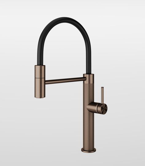 Gessi316 Kitchen Tap Cesello - 60014 - Italian Luxury Interiors Bronze Kitchen Sink, Gessi Venti20, Bronze Kitchen Faucet, Arch Inspiration, Metal Sink, Semi Pro, Kitchen Sink Taps, Kitchen Mixer, Sink Taps