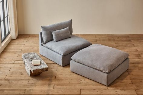 Fluffy Cushions, Dream Sofas, Sofa Ideas, Washable Slipcovers, Ottoman Slipcover, Hardwood Plywood, Leather Sectional Sofa, U Shaped Sectional, Office Sofa