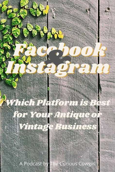 Which Social Media Platform is best for your Antiques or Vintage Business? Whether you own an Antique Shop or an Antique Mall. Whether you sell at Flea Markets or an Antique Mall. Whether you flip your Estate Sale finds or your Thrift Store finds. How can you reach more potential buyers? There's advantages and disadvantages to both Facebook and Instagram. I'm breaking down all the pros and cons in this Podcast Episode! #SocialMediaMarketing #Vintage #FarmHouseDecor Instagram Reach, Antique Booth Ideas, Flea Market Flip, Best Facebook, Vintage Business, Instagram Marketing Tips, Social Media Followers, Antique Shop, Estate Sale Finds