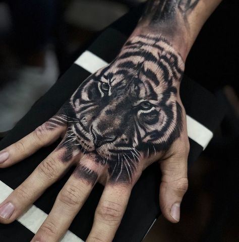 Tiger Hand Tattoo, Hand Tats, Hand Palm, Blur Background Photography, Blur Background, Hand Tattoos For Guys, Tiger Tattoo, Background Photography, Hand Tattoo