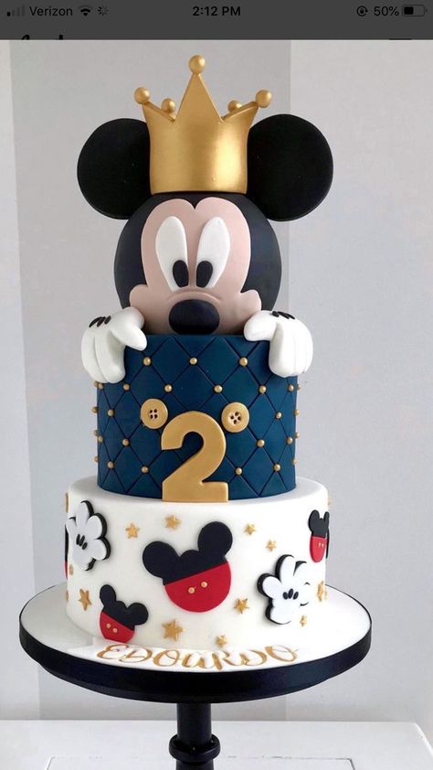 Baby Mickey Mouse Cake, Bolo Do Mickey Mouse, Mickey Birthday Cakes, Mickey First Birthday, Mouse Birthday Cake, Mickey 1st Birthdays, Mickey Mouse Birthday Cake, Mickey Mouse Themed Birthday Party, Prince Birthday Party