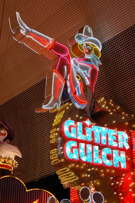 Glitter Gulch Vegas Lights, Old Vegas, Ghost Signs, Vintage Neon Signs, Hotel Packages, Downtown Las Vegas, Girl Sign, Neon Nights, Background Watercolor