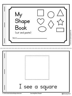 Basic Geometric Shapes Mini Book Worksheet.The Basic Geometric Shapes Mini Book is fun and simple for children in preschool to practice recognizing the eight basic shapes: square, circle, triangle, diamond, oval, rectangle, star, and heart. My Shape Book, Square Circle Triangle, Basic Geometric Shapes, Shape Activities Preschool, Shapes Kindergarten, Teaching Shapes, Shapes Preschool, Shape Books, Triangle Diamond