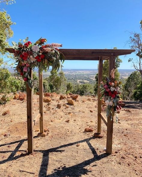 Australian Native Wedding Arbour, Arbour Flowers, Meandering Path, Native Wedding, Bush Wedding, Holly Wedding, Wedding Arbor, Australian Flowers, Wedding Arbour